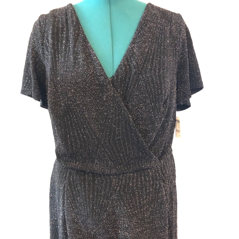 Black and silver sparkle plus size romper